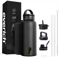 Stock Flask Sports Water Bottle 32OZ vacuum flask stainless steel water bottle custom logo with New Wide Handle Straw Lid