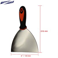 Couteau à enduit industriel robuste de 5 pouces pour bricolage, lame en acier à haute teneur en carbone, poignée ergonomique plate en plastique bicolore pour murs
