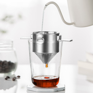 Filtre à café en acier inoxydable 304 - Entonnoir à double couche et tasse Angel pour le brassage manuel - Product Image 2