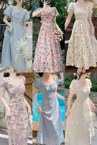 ชุดเดรสผู้หญิงสไตล์วินเทจ ลายลูกไม้ฉลุ  ขายส่ง ราคาสุดคุ้ม  ดีไซน์ปักลายดอกไม้  กระโปรงยาว  สำหรับฤดูร้อน - Product Image 4