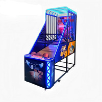 Machine de jeu d'arcade de basket-ball électronique miniature avec fente à monnaie, cadre métallique, interface en anglais pour 1 joueur, utilisation en intérieur