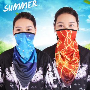 Écharpe triangulaire en soie glacée respirante, masque facial unisexe, cache-cou pour le cyclisme en extérieur, bandana de pêche - Product Image 1