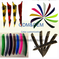 Plumes de dinde naturelles teintes en gros, bleues, noires, jaunes, pour artisanat, chasse, flèches, tir à l'arc, accessoires de plumeage