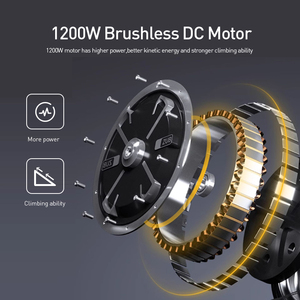 Moto électrique pour adultes puissante de 1200 W, 42 km/h, 72 volts, frein à disque double, pneus de 10 pouces - Product Image 4