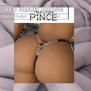 String rouge en strass avec dos en T en cristal, bijou de corps <span class=keywords><strong>sexy</strong></span> pour fiançailles, anniversaire ou cadeau - Product Image 3