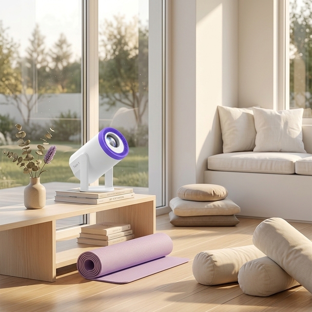 JUNUO TURN1 Android 14 Smart Mini Projector 4K Support Portable Video 200 Lumens 180 Rotation WiFi 6 for Beamer Kids