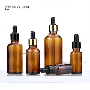 Essence Oil <b>Bottles</b> 5ml-100ml Brown Glass Classic Fashion Design Model C014 with <b>Dropper</b> - Product Image 4