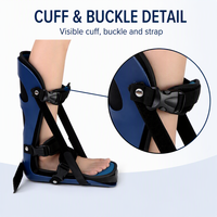 Attelle de nuit réglable pour pied avec plateforme à 90 degrés, boucles latérales et sangles pour le maintien et le positionnement de la cheville et du pied