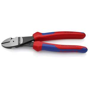 KNIPEX - 74 22 250 Coupeur diagonal à haut levier noir atramentisé, tête polie, poignées avec poignées multi-composants angle 25 ° - Product Image 1