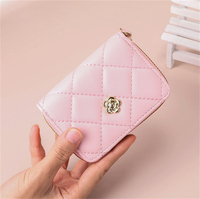 Dompet Kartu Mini wanita, kwallets koin Mini kasual untuk perempuan