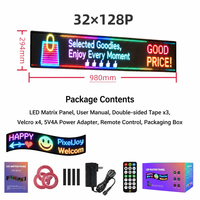 Grand écran LED flexible commercial, étanche IP65, panneau d'affichage défilant RGB pour la publicité en vitrine de magasin, bar ou commerce