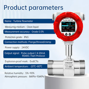 Цветной турбинный расходомер с дисплеем температуры для воды, масла, топлива, дизеля, бензина, с импульсным выходом, из нержавеющей стали - Product Image 6