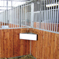 Abri pour chevaux préfabriqué de 3,6 m, mobile, extérieur, avec structure en acier thermolaqué, étable pour chevaux avec remplissage en bambou