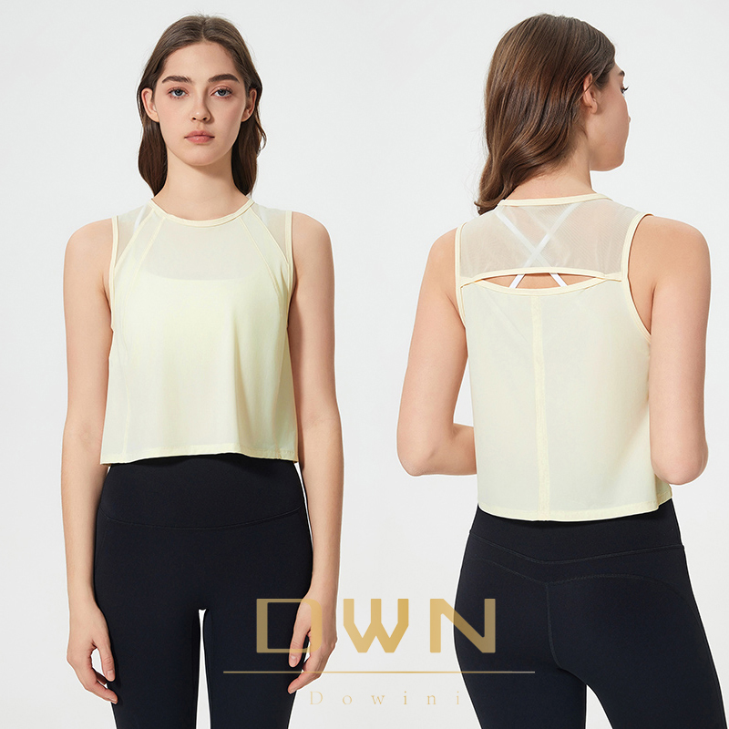 Women's New Spring/Summer Sports Hoodie Solid Color Loose Fit Sleeveless Tank Top for Fitness and Yoga