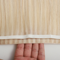 Extensions de cheveux humains russes Remy en trame de peau PU intégrale, longues, invisibles, injectées, sans couture, à bandes adhésives