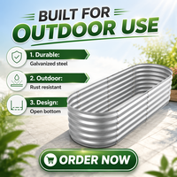 Jardinière Modulaire en Acier Galvanisé Thermolaqué, Grand Bac Rectangulaire pour Culture de Légumes en Extérieur, OEM/ODM
