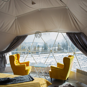 Tente de glamping géodésique de luxe écologique et imperméable de 6 m pour couples, toutes saisons, type hôtel, à <span class=keywords><strong>vendre</strong></span> - Product Image 4