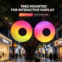 Boîte à lumière LED à œil mobile entièrement éclairée en RVB, enseigne créative pour devanture de magasin, panneau publicitaire animé extérieur étanche pour ornement d'arbre