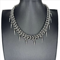 Collier Géométrique Personnalisé en Acier Titane, Chaîne à Pointes Style Punk Street Rock, Tendance Gothique Y2K, Accessoires Hip Hop Cool