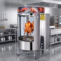 Four à rôtir au gaz commercial en acier inoxydable avec verre trempé, haute efficacité, grande capacité, pour poulet et canard