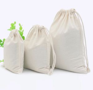 Sac à poussière en toile de coton blanc avec logo personnalisé imprimé pour chaussures de bébé, pochette d'emballage en coton de haute qualité avec cordon de serrage pour chaussures - Product Image 4