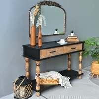 Mesa Consola de Madera Maciza Tallada con Diseño Rústico de 47.64 Pulgadas, Fácil de Ensamblar, con Patas Giratorias para Sala de Estar, Entrada, Hotel