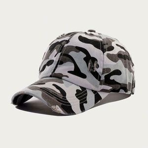 Casquettes de baseball et de sport en coton délavé à 6 panneaux, motif camouflage léopard, style déchiré, vente en gros Chine - Product Image 4