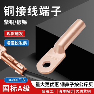 Yojiu Copper Terminal Block DT-50/70/<strong>95</strong>/120/300/400 <strong>Tin</strong> Plated <strong>Pure</strong> Copper Lugs For Cables And Wires - Product Image 3