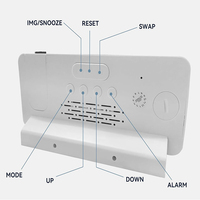 Jam Alarm Proyeksi Cermin LED Digital dengan Port Pengisian Daya USB Jam Elektronik Desktop Pintar