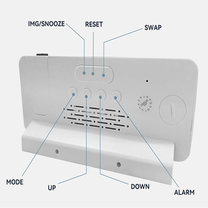 Chiếu Đồng hồ báo thức gương LED kỹ thuật số Đồng hồ báo thức với USB sạc cổng thông minh Máy tính để bàn đồng hồ điện tử - Product Image 3