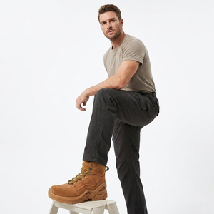 DSF16 716 Men Tan Suede <b>Hiking</b> <b>Boots</b> High Top Lace-Up Waterproof Outdoor All Seasons - Product Image 2