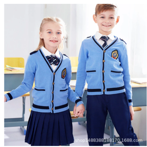 D0628 Uniforme scolaire pour étudiants, vêtements scolaires à manches longues pour enfants, pulls de marin bleu marine pour enfants, tenues de chœur - Product Image 1