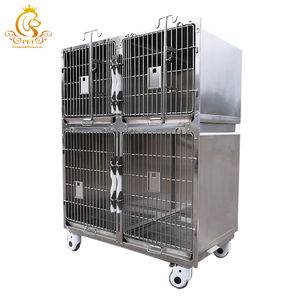 EUR <span class=keywords><strong>PET</strong></span> di lusso classico grande gabbia veterinaria in acciaio inossidabile per gatti e cani - Product Image 4