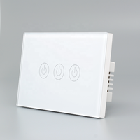 1/2/3 Gang Équipement et fournitures électriques Produits pour la maison intelligente Interrupteur mural tactile USA Pas de neutre Wifi Tuya 120V Gua 2A