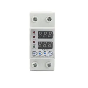 63A Din Rail Adjustable Over Under Voltage Protective Protection Relay Double Digital Electric Voltage Protector