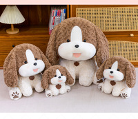Peluche chien mignon à grandes oreilles, super douce, avec motif brodé, pour soulager le stress et apaiser bébé