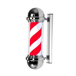 Poste de Barbería Giratorio Personalizado con Luz LED, Cromado Clásico, con Bola, Lámpara LED para Exteriores, Poste de Peluquería - Product Image 6