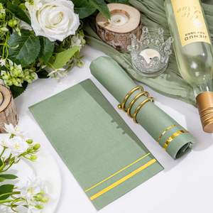 Serviettes <span class=keywords><strong>Horeca</strong></span> élégantes, imprimées et personnalisées, en papier vert résistant à l'humidité, style de sac jetable pour les fournitures de restaurant, vente en gros en vrac - Product Image 5
