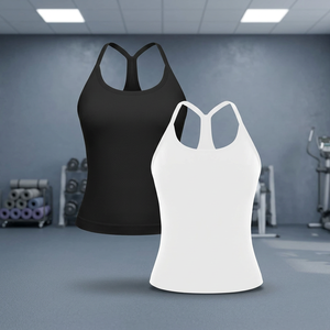<b>Women</b> Solid Color Racerback <b>Tank</b> <b>Top</b> Sleeveless Regular Fit Breathable Yoga Fitness Wear <b>White</b> Black Spandex Polyester - Product Image 4