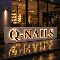 Enseigne lumineuse 3D extérieure étanche, lettres en acier inoxydable personnalisées avec éclairage LED rétroéclairé pour les devantures de magasins