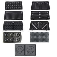 9 en 1 8 en 1 Multifonction Détachable Gill Triangle Gaufre Donut Shell Noix Hotdog Gâteau Sourire Plaques Électrique Sandwich Maker