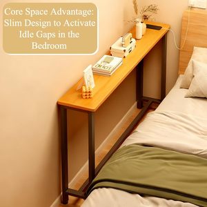 Mesa de Entrada Estrecha, Mesa Auxiliar para Dormitorio, Escritorio para Portátil Contra la Pared, Mesa Consola de Madera, para Sala de Estar, Cocina - Product Image 4