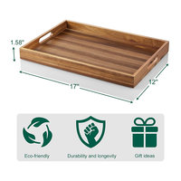 Palettes en bois modernes personnalisées en gros avec poignées, couleur bois naturel, plateau
