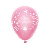 Décorations de baptême roses comprenant une bannière de première communion, un toile de fond et des ballons « Dieu bénisse » pour la décoration de la première communion des filles.