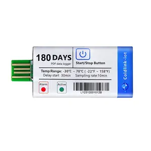 180 Multiple Days Refrigerated Fruit Vegetables Cold Chain Single Use Disposable Record Temperature Data Logger With PDF Report