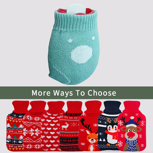 Botella de agua caliente para <span class=keywords><strong>microondas</strong></span> bonita de invierno personalizada con tapa de goma de silicona fundas para bolsas calentadoras de pies fundas para botellas de agua caliente - Product Image 5