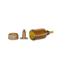 Flacon cosmétique en verre ambré personnalisé pour ampoules, 5ml, 10ml, 15ml, avec fond en silicone, pour sérum et essence cutanée