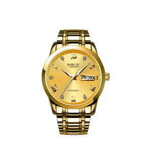 Reloj Mecánico Automático para Hombre MICE, 38 mm, Esfera Redonda en Tono Dorado, Cristal de Zafiro, Visualización de Fecha Analógica, Correa de Lujo - Product Image 5