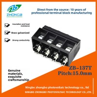 Contrôleur solaire haute puissance ZB137T, type à vis, borne de carte PCB, PA66, cuivre étamé, pas de 15,0 mm, 2-XXP
