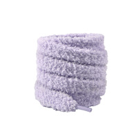 Lacets de chaussures décoratifs en peluche colorés personnalisés Olian, lacets plats en polyester moelleux de 1,3 cm de large
